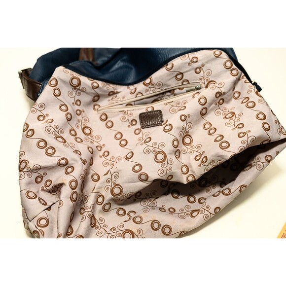 Handbag Blue purse pocket book shoulder - Picture 5 of 14